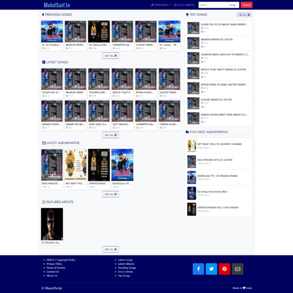 home page